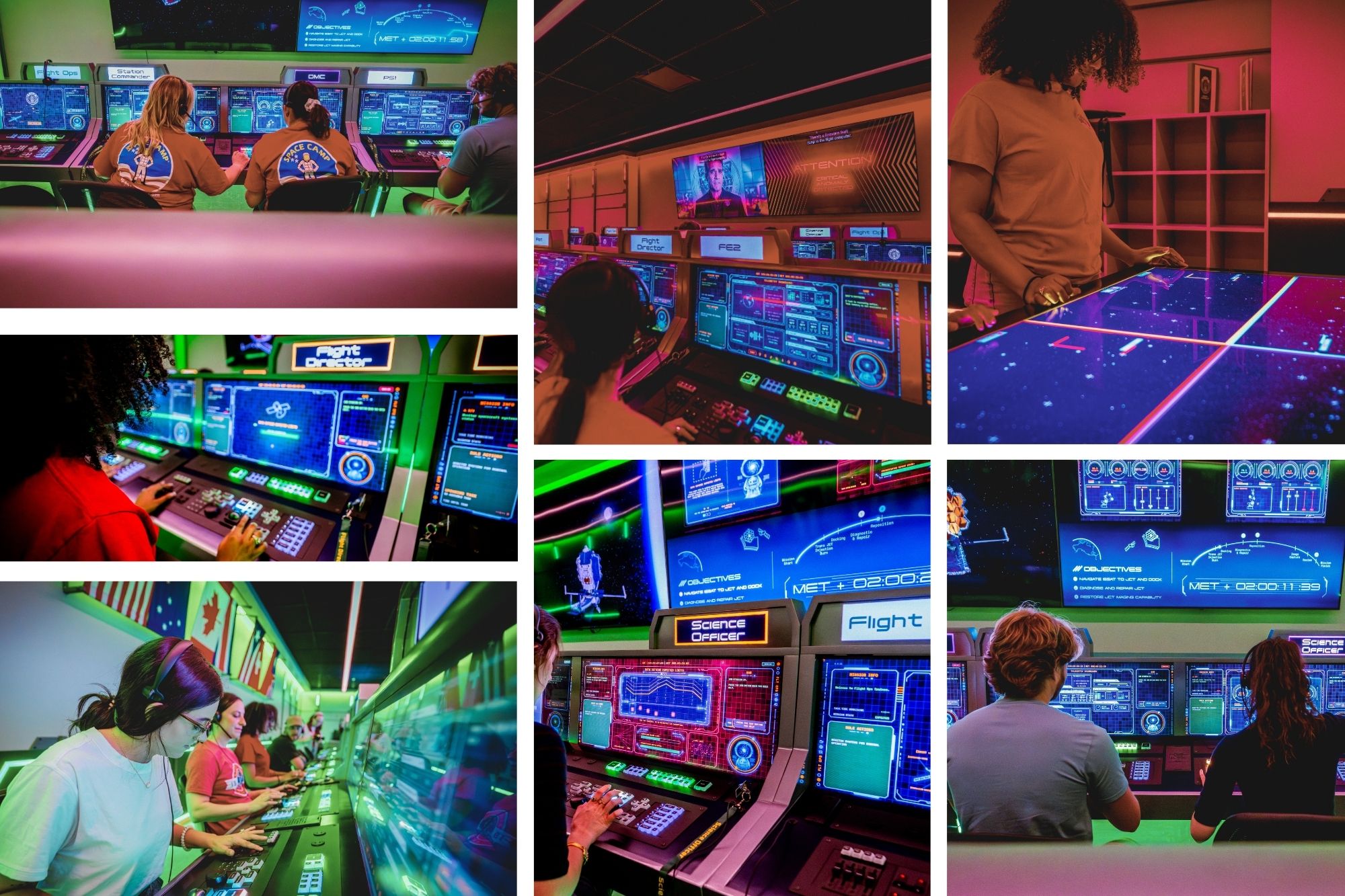 Individuals having fun at the ASTRA Mission Control room.