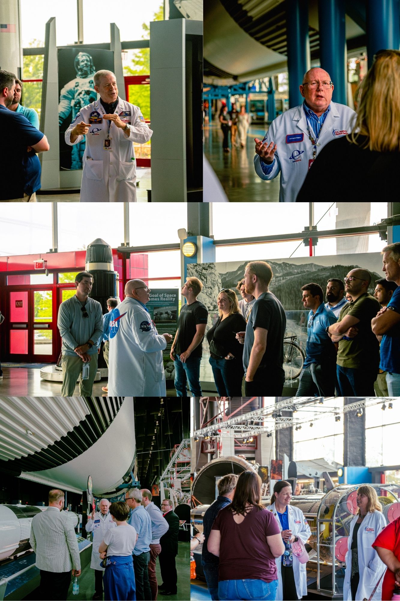 Docents telling people about their passion, space.